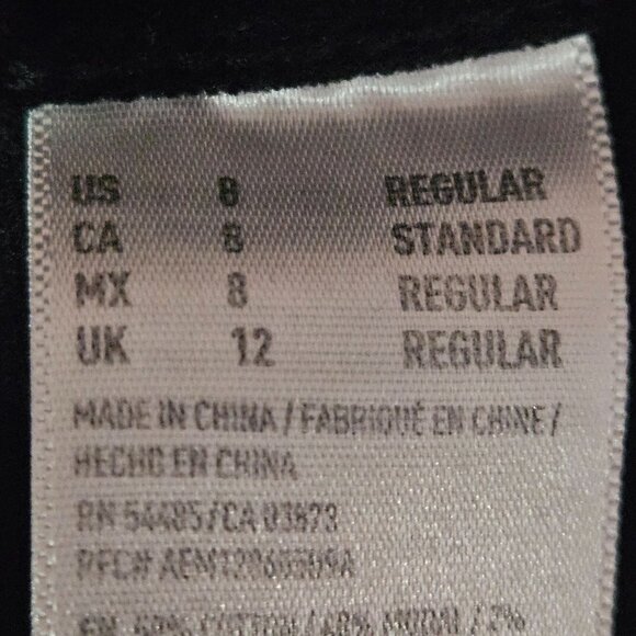 AEO Velvet Jeggings Women's Black Super Stretch Skinny Size 6 VTG Old School - Picture 11 of 16